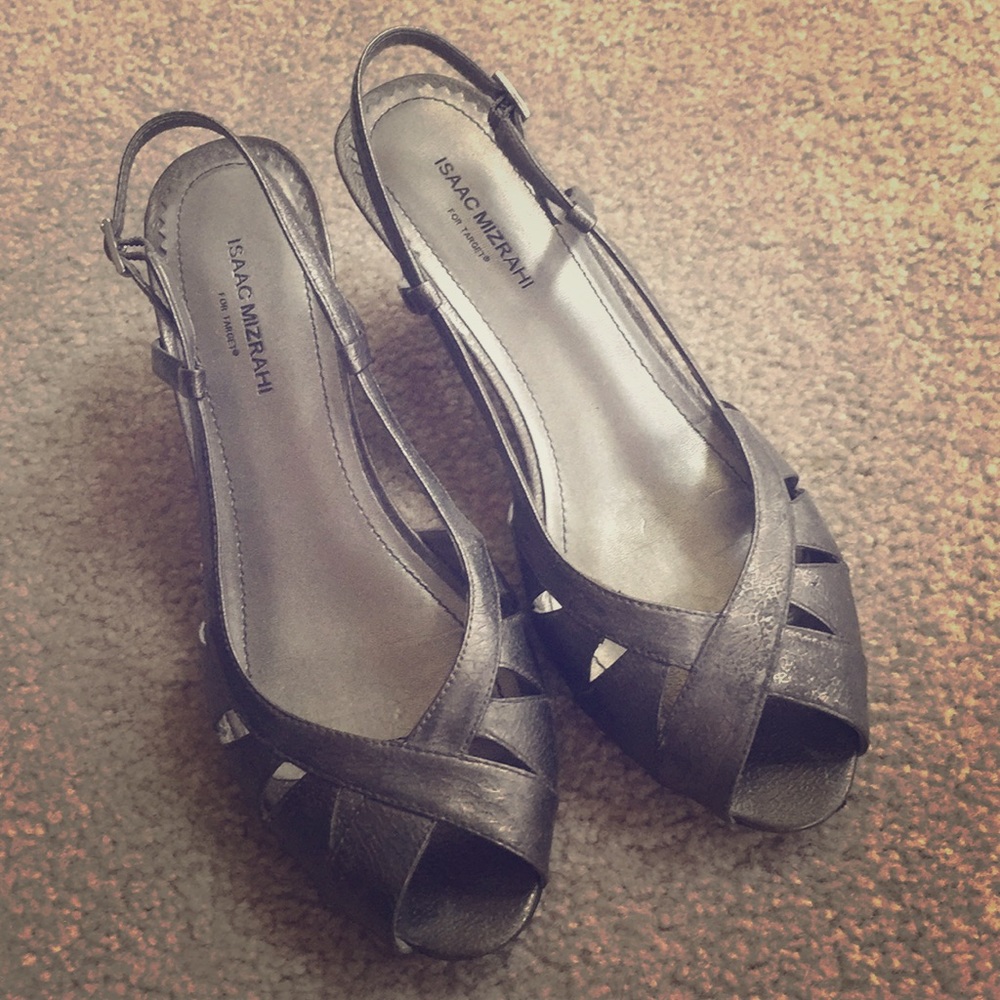 Isaac Mizrahi for Target pewter heels, size 7.5